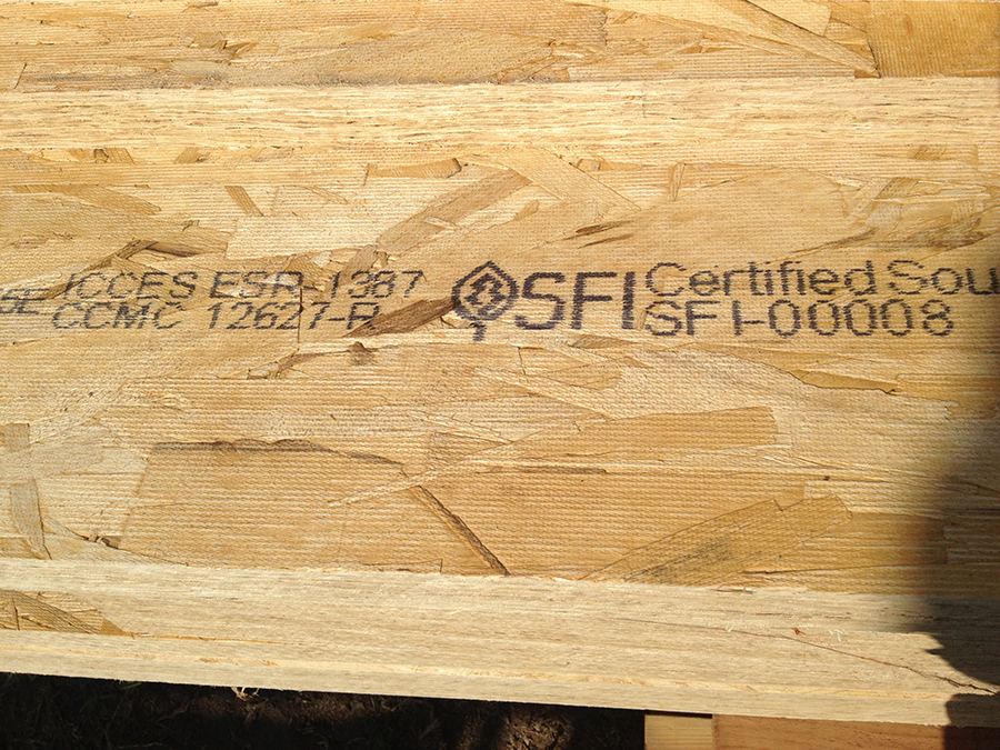 Regulatory mark on engineered wood with MMS V-Series marking machine