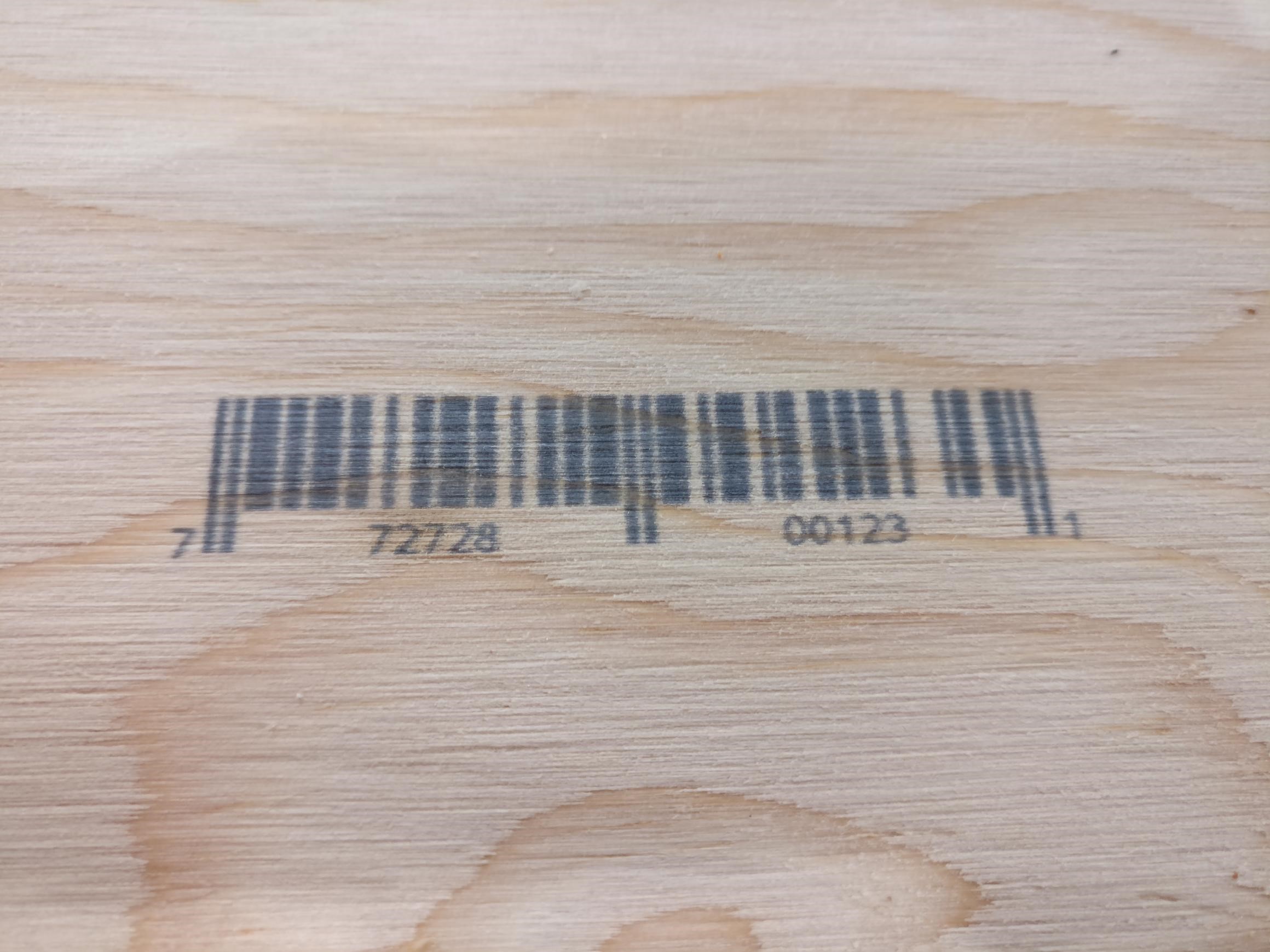 Barcode on stick lumber with MMS L-Series marking system