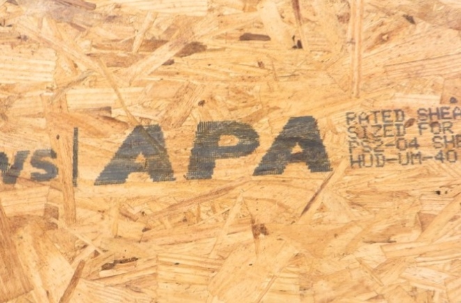 APA regulatory mark on OSB engineered wood with MMS V-Series marking systems